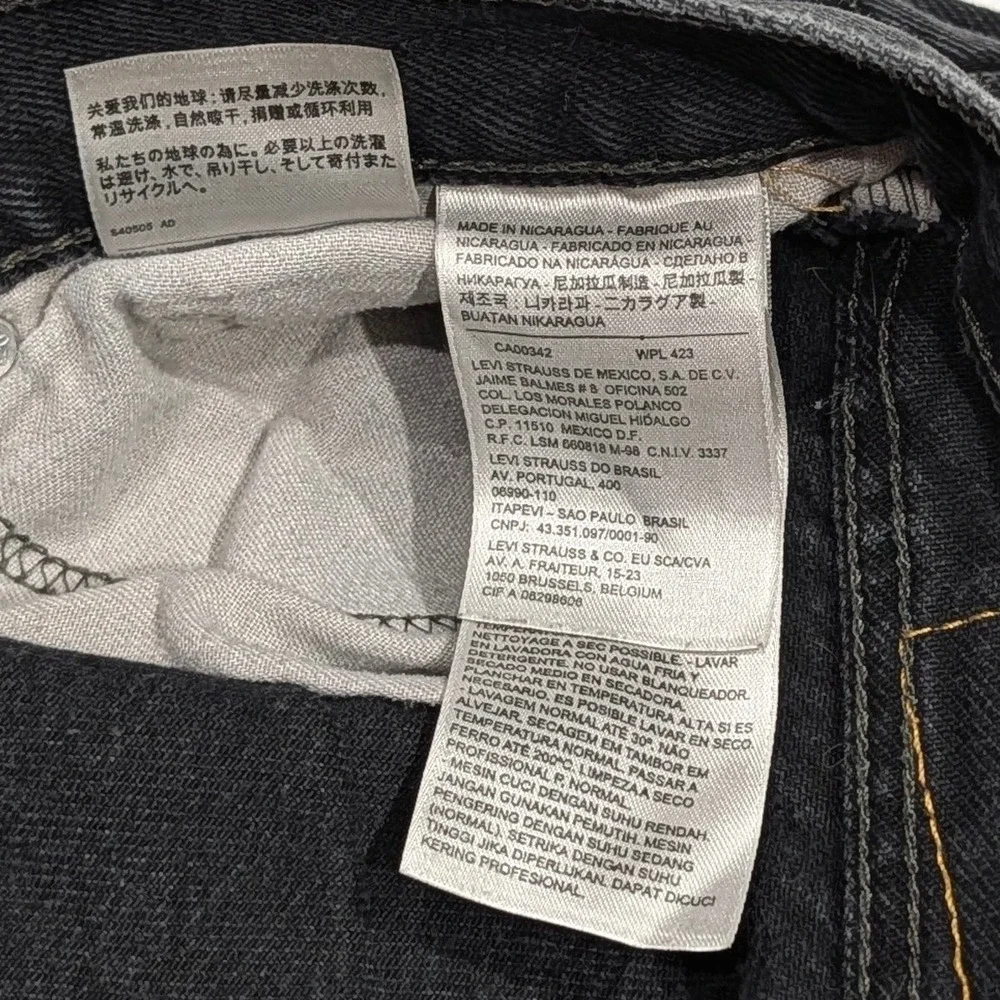 Levi's 511 Slim Fit Red Tab Black Denim Jeans Mens W33 L32